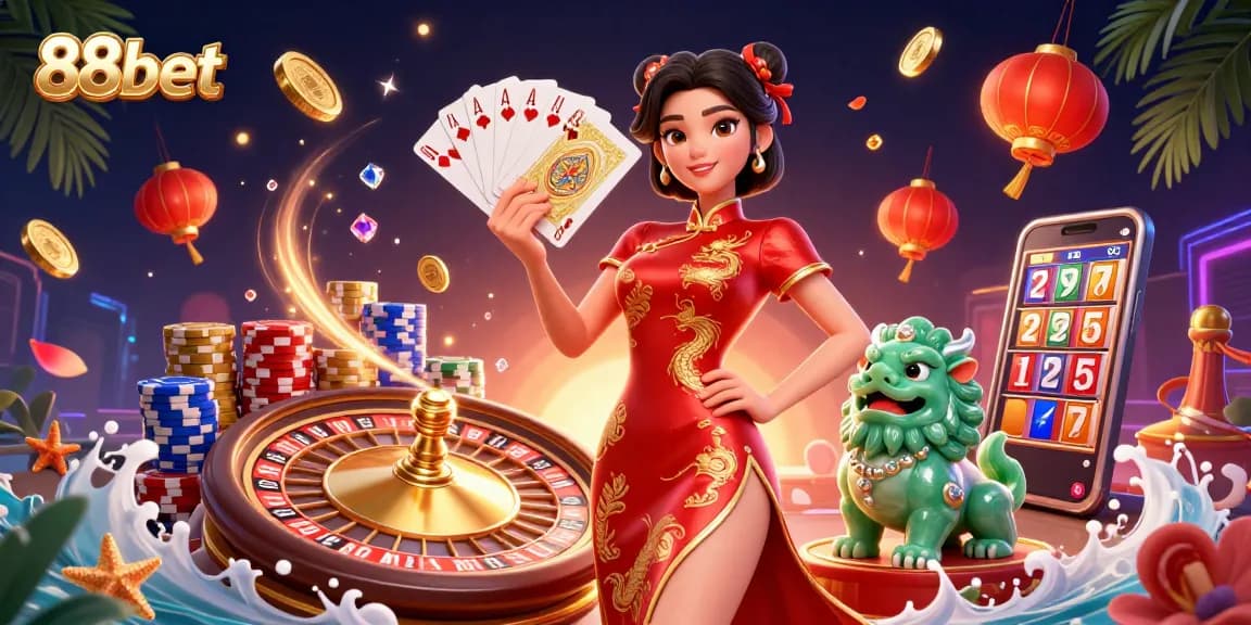 Experience thrilling gameplay at 88bet with dynamic 3D illustrations of casino action.