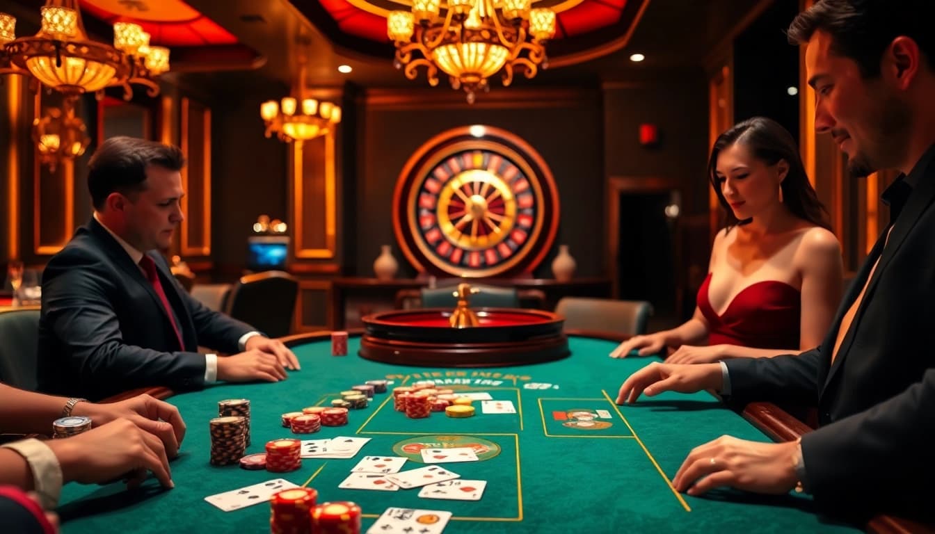 S8 enhances the gaming atmosphere at a luxury casino table featuring poker chips and focused players.
