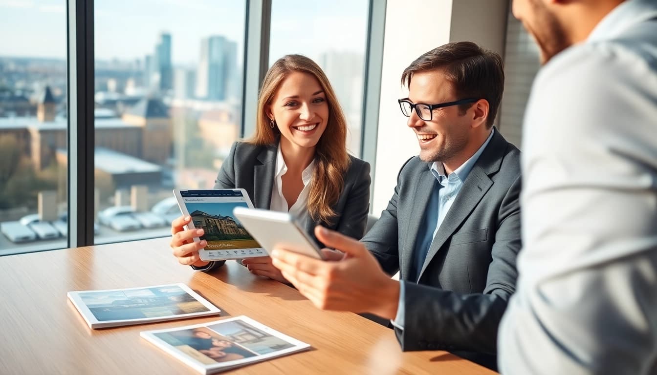 Immobilienmakler Frankfurt Dornbusch präsentiert professionelle Beratung im modernen Büro.