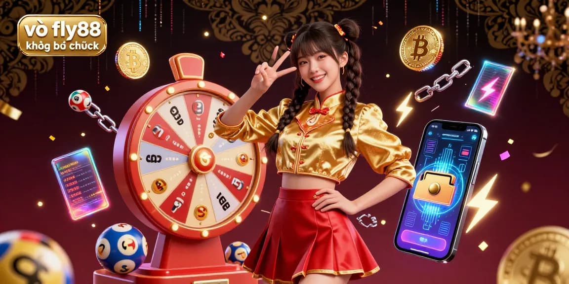 Engage in exciting gaming with vào fly88 không bị chặn, featuring vibrant lottery elements and crypto coins.