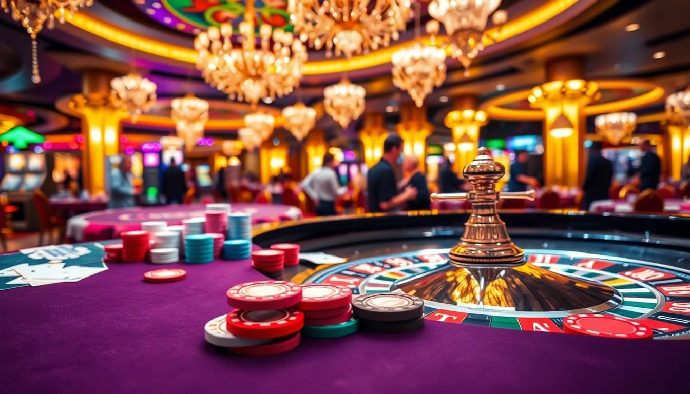 Erlebe die Faszination von casino spiele.de mit einem lebhaften Roulettetisch und bunten Spielchips.