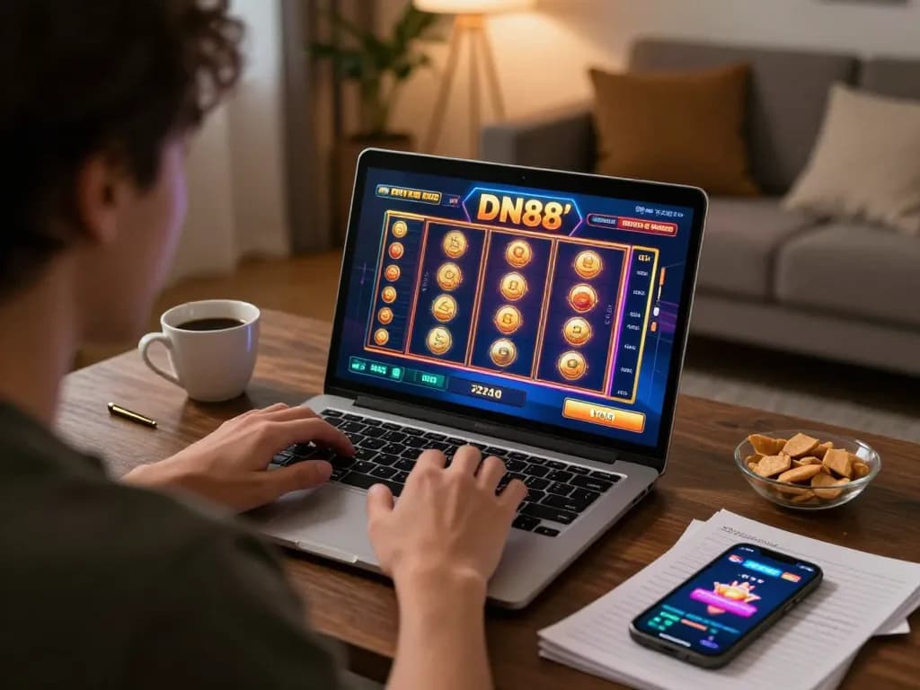 Play slots on DN88 for an exciting online gaming experience at home.