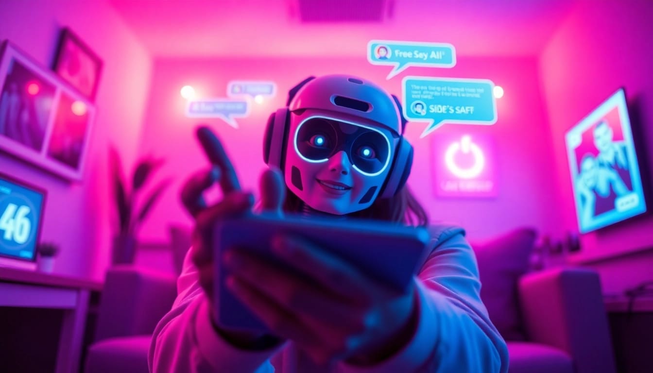 Interactive chatbot interface showcasing vibrant free sex AI interactions