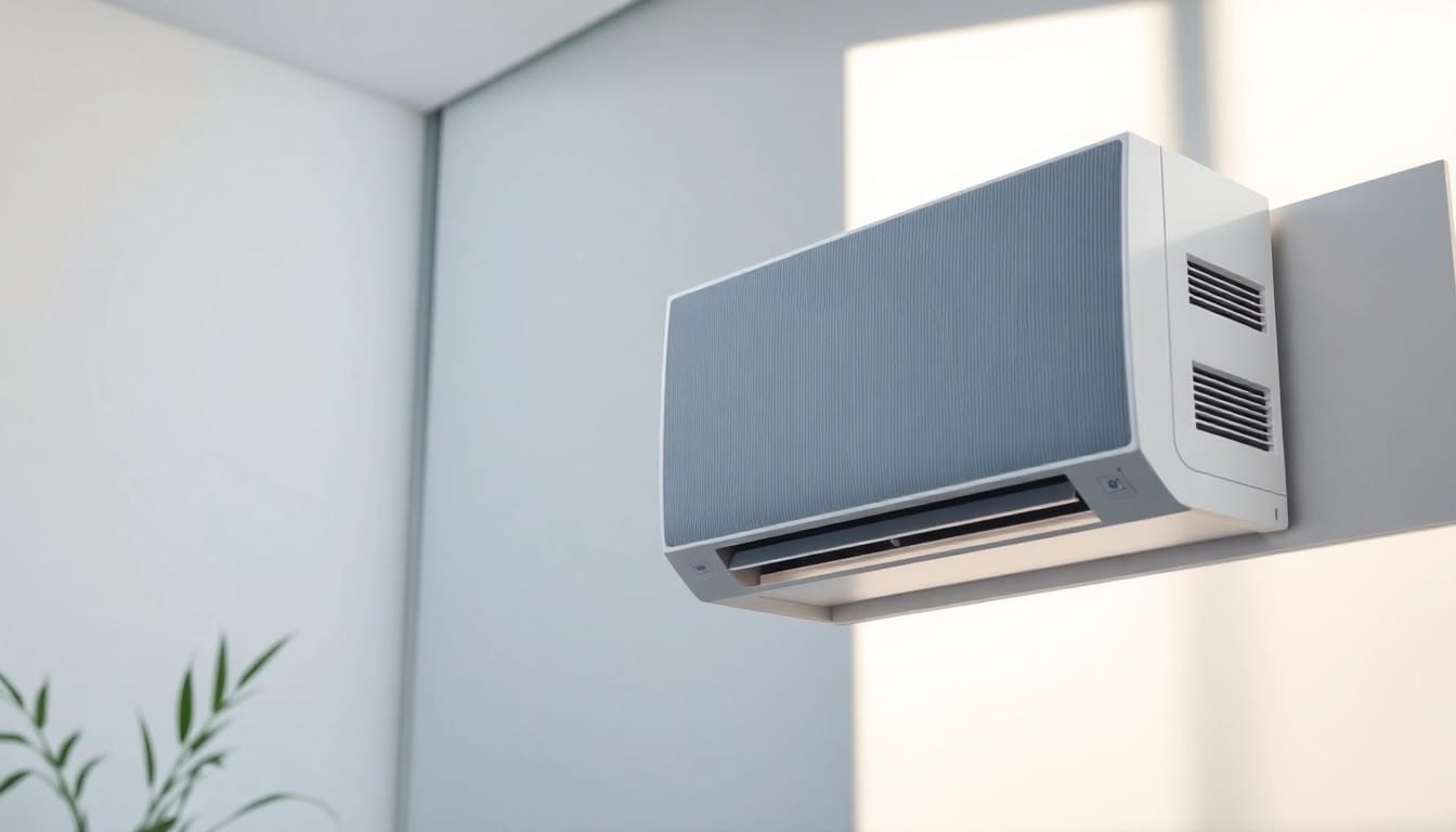 Kauf einer eleganten Klimaanlage im modernen Wohnraum für angenehme Temperaturen.
