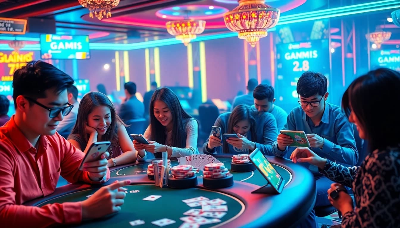 Engaging players enjoying thrilling game đổi thưởng experiences in a vibrant online gaming environment.