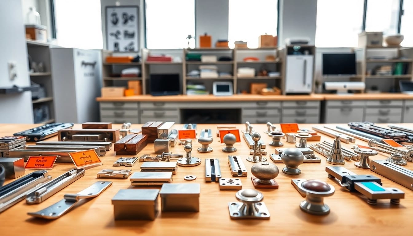 Möbelbeschläge Hersteller präsentieren hochwertige Produkte in einem modernen Büro.