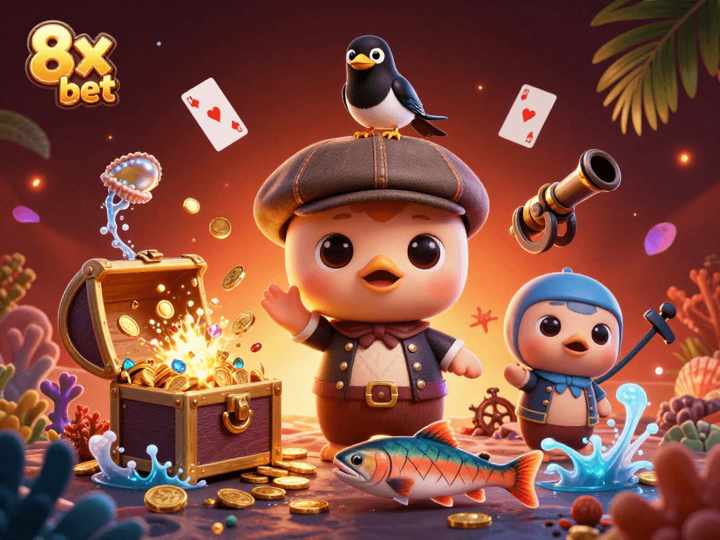 Engage in thrilling gains with 8x bet as Nessie and friends uncover treasures amidst vibrant underwater scenery.