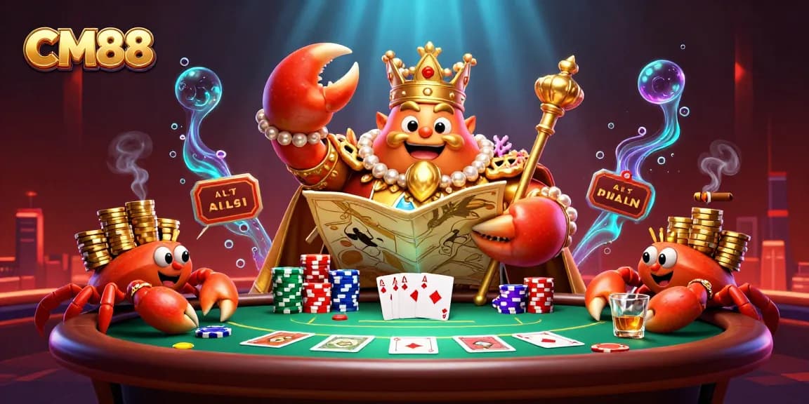 Experience thrilling gaming at CM88 with the golden crab emperor leading the action!