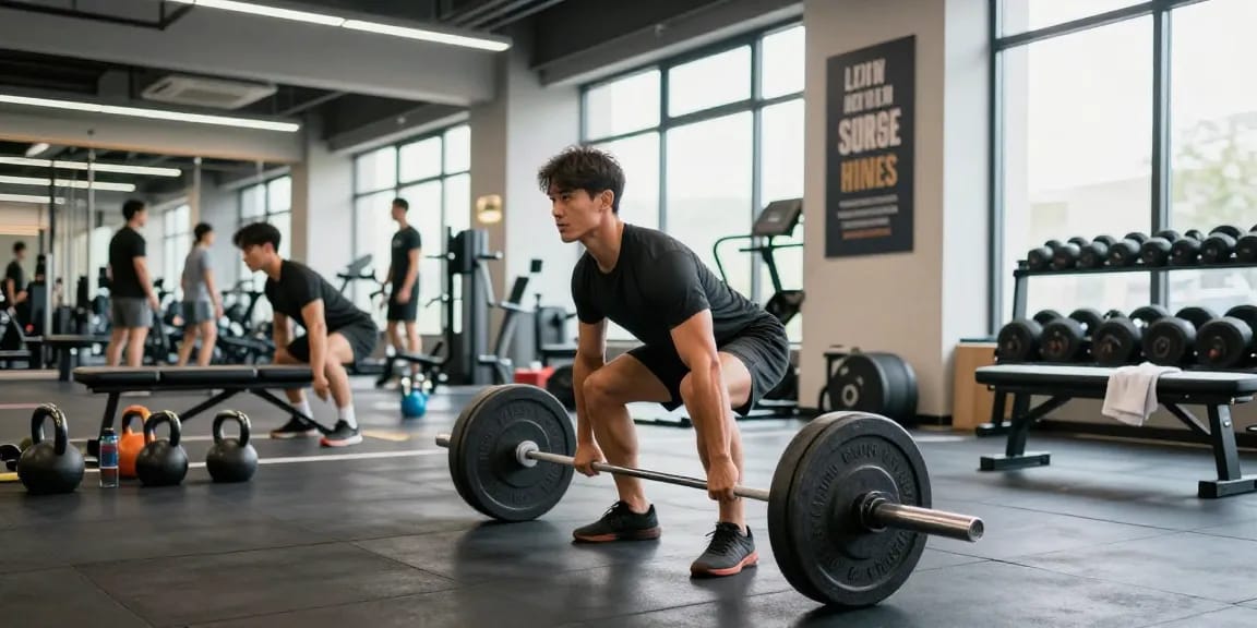 Anabolika Shop - Fitness athlete deadlifting weights in a modern gym setting.