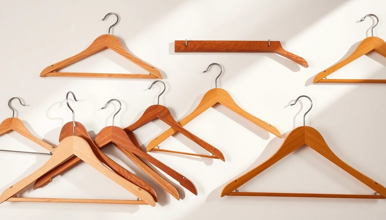 High-quality kleiderbügel großhändler showcasing a varied selection of stylish hangers in an appealing arrangement.