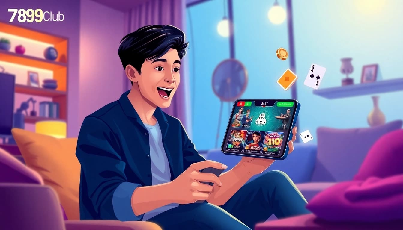 Enjoy a seamless gaming experience with the 789Club app, showcasing vibrant casino games on a smartphone interface.