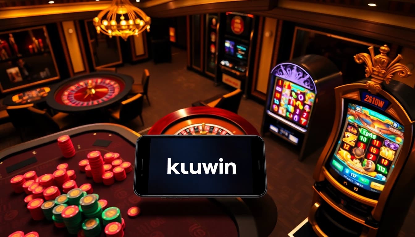 Link vào kuwin seen on exciting mobile casino interface alongside thrilling poker and roulette tables.