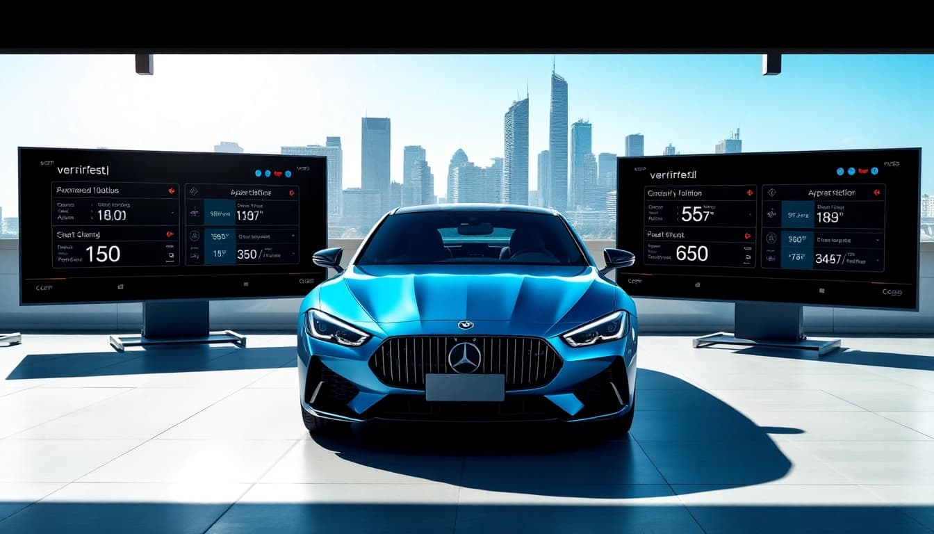Autovergleich zwischen verschiedenen Automodellen in modernem Umfeld.
