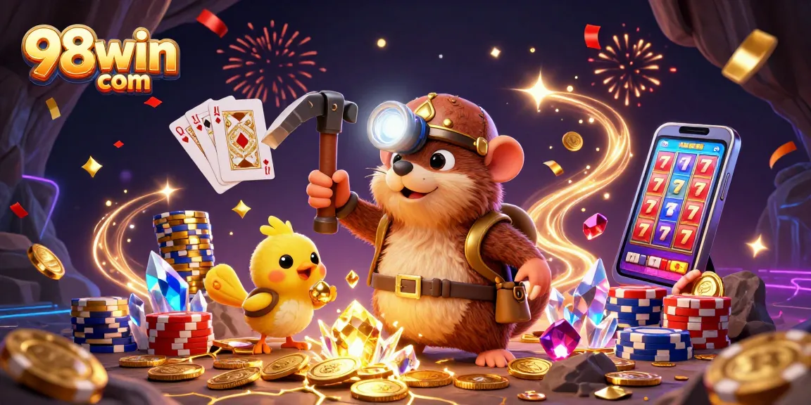 Engage in exhilarating gaming at 98win com with vibrant casino elements and dynamic characters.