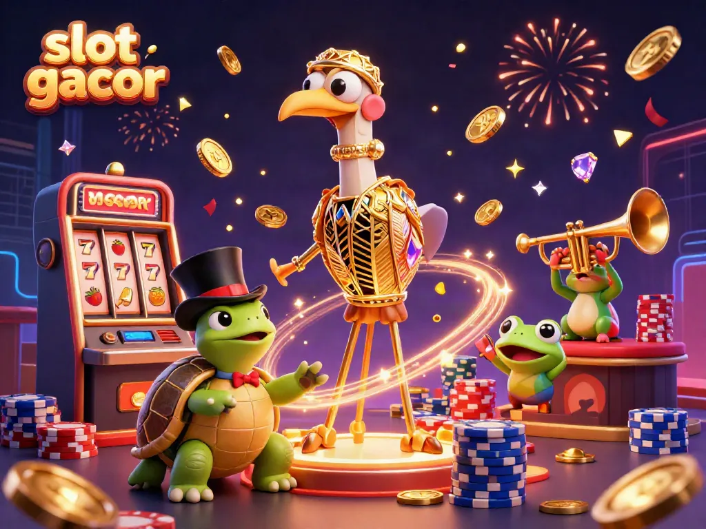 Experience thrilling slot gacor action with vibrant casino characters and dynamic gaming elements.