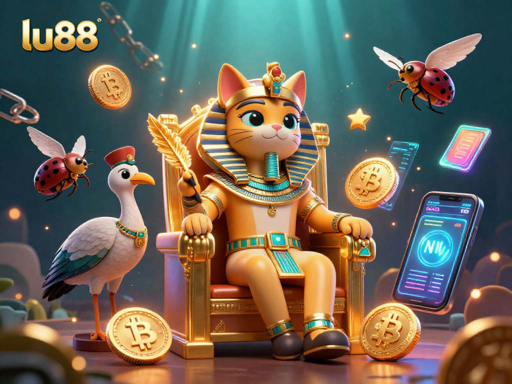 Experience thrilling games at lu88 with a stunning 3D digital illustration showcasing captivating casino elements.