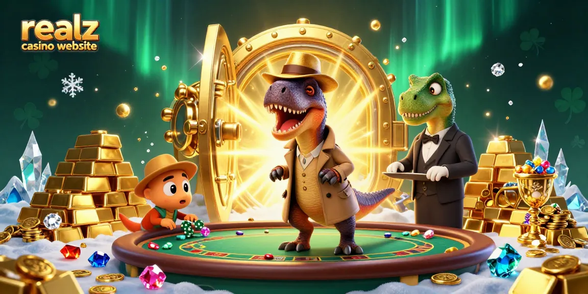 Erlebe die aufregende Welt der realz casino Webseite mit einem Velociraptor am Blackjack-Tisch.