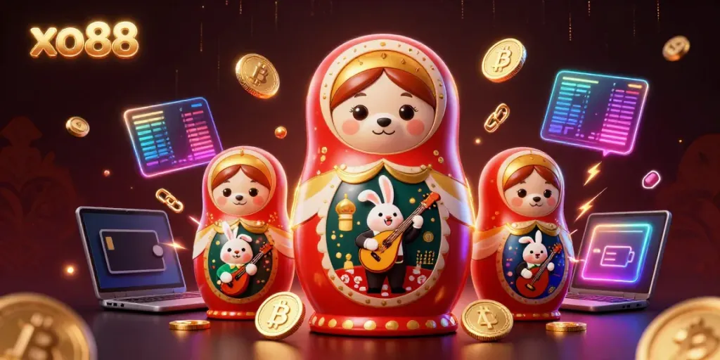Engage with xo88's vibrant online casino scene featuring unique characters and dynamic gaming elements.