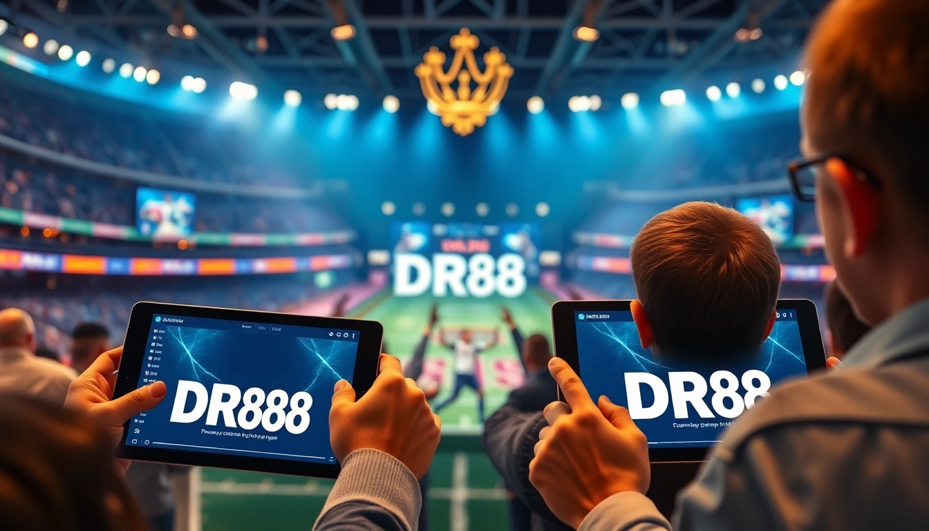 Engaging cá cược thể thao DR88 scene with excited bettors and dynamic online interface