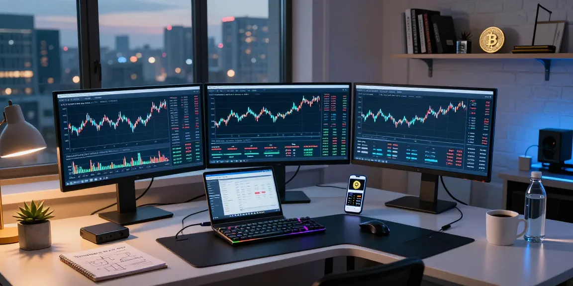 Edimakor Video-Editor im Krypto-Handelsarbeitsplatz mit Bitcoin-Preischarts, digitalem Wallet und DeFi-Plattform