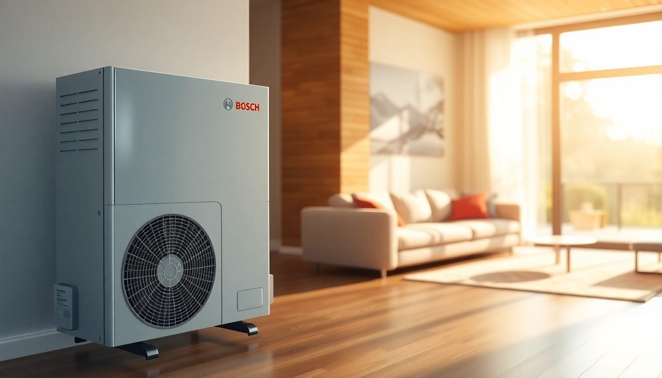 Efficient wärmepumpe bosch installed in a modern home, emphasizing its sleek design and performance.