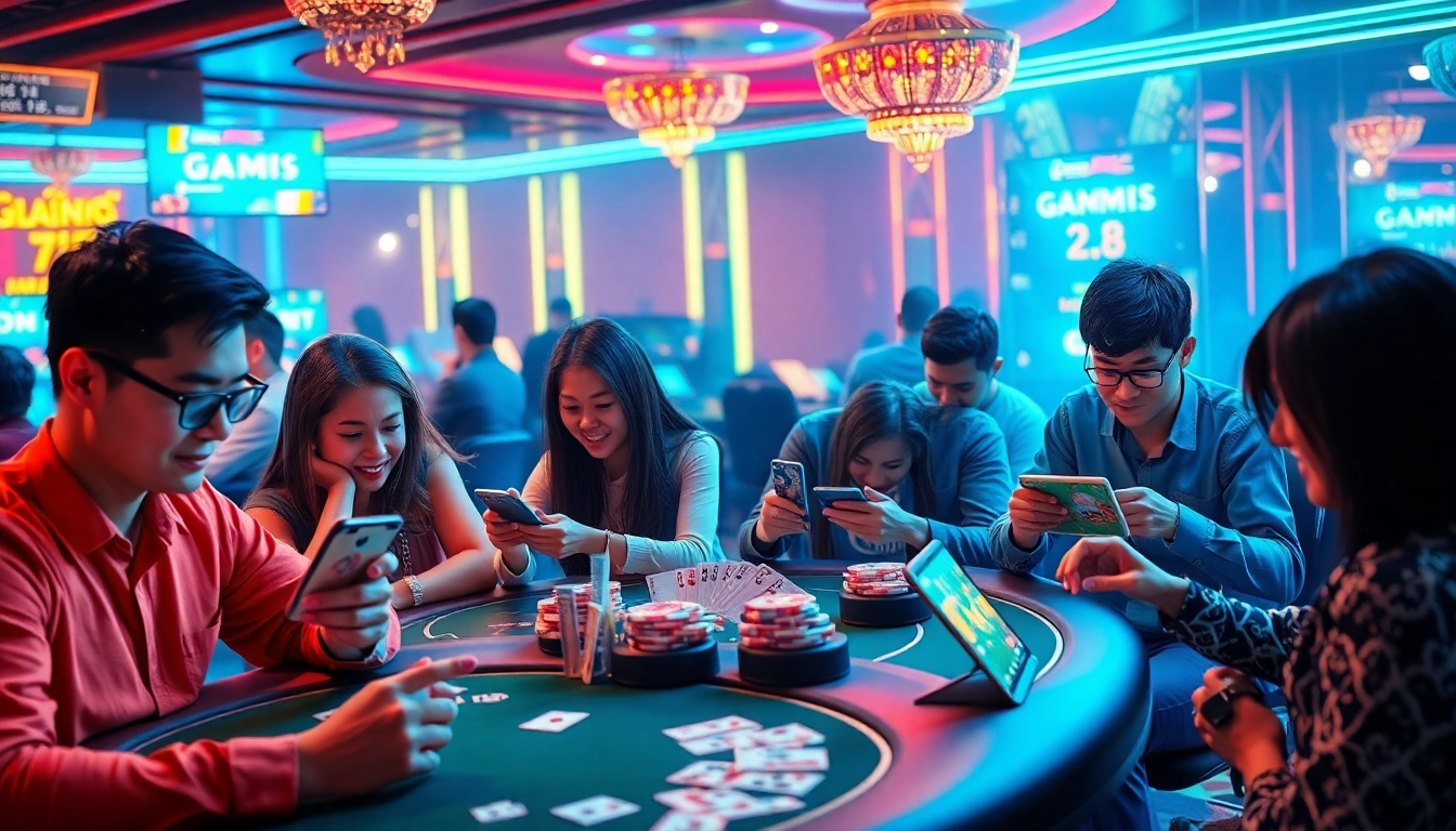 Engaging players enjoying thrilling game đổi thưởng experiences in a vibrant online gaming environment.
