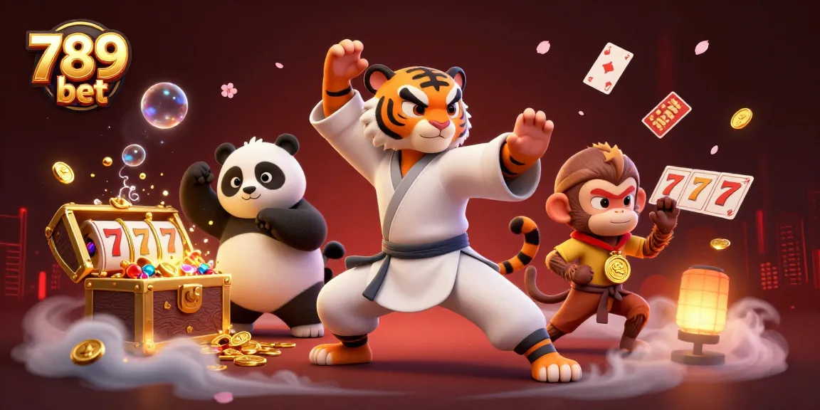 Experience thrilling casino adventures with a dynamic scene featuring the 789 bet characters amidst a treasure hunt.
