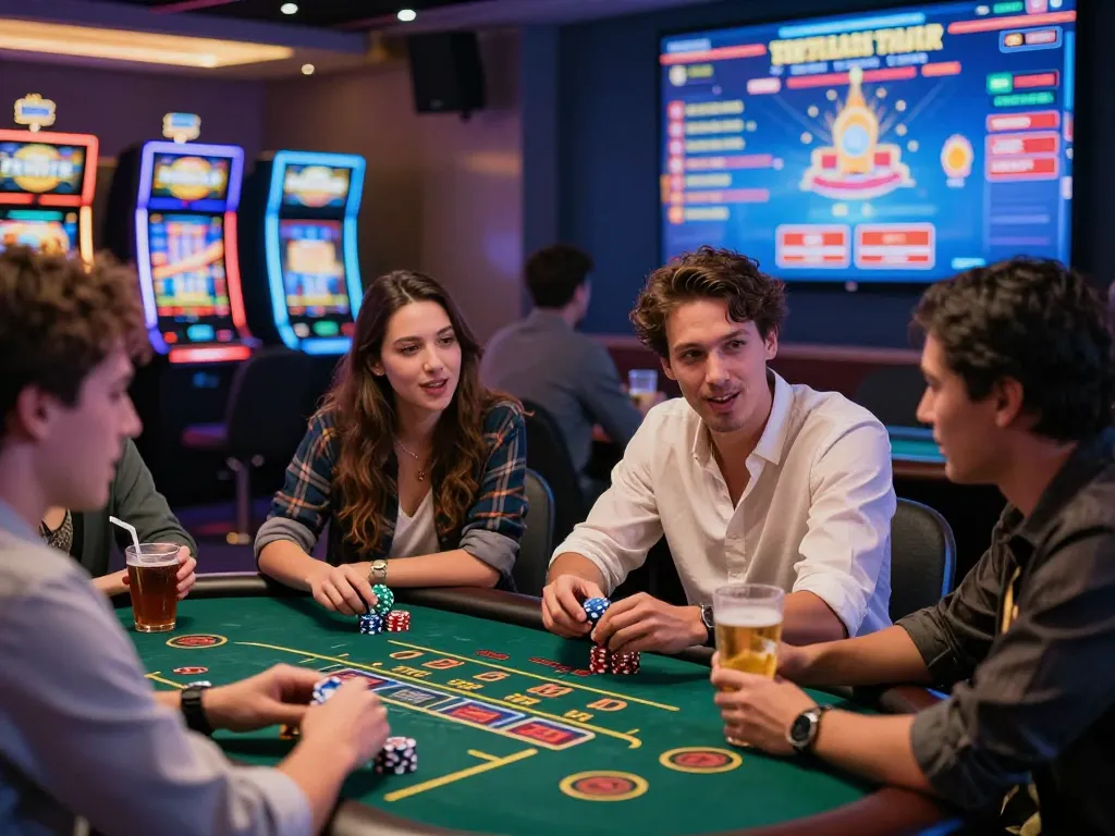 Exciting online gaming scene featuring players engaging with the aud77 platform.