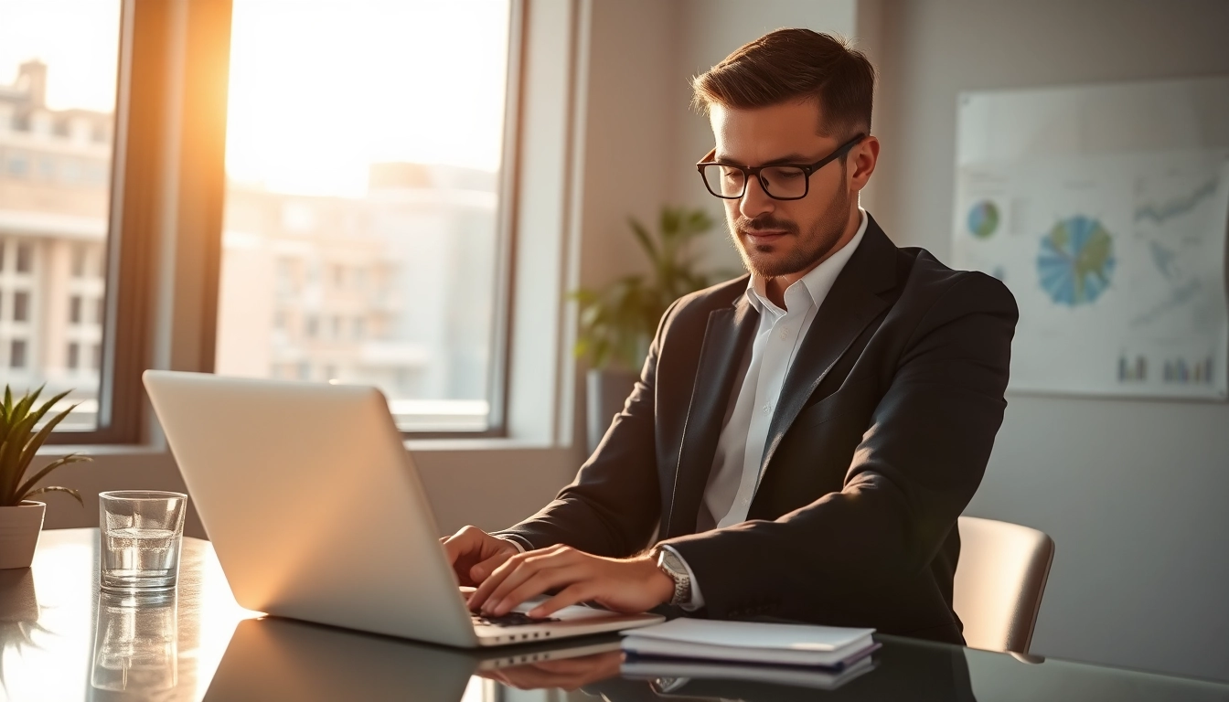 Professioneller Headhunter Vertrieb analysiert Daten und Diagramme in einem modernen Büro.