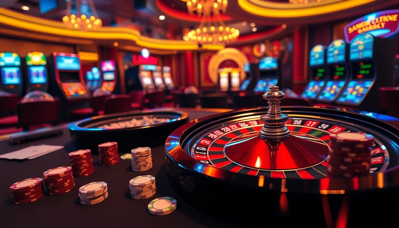 Engaging scene of high-stakes gambling with poker chips, cards, and roulette wheel representing the hidden wiki 1.