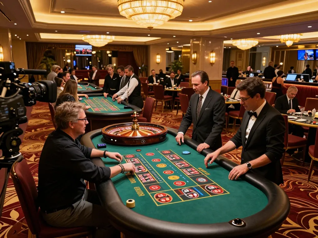 Players engaging in a thrilling roulette game at GG88's upscale casino floor.