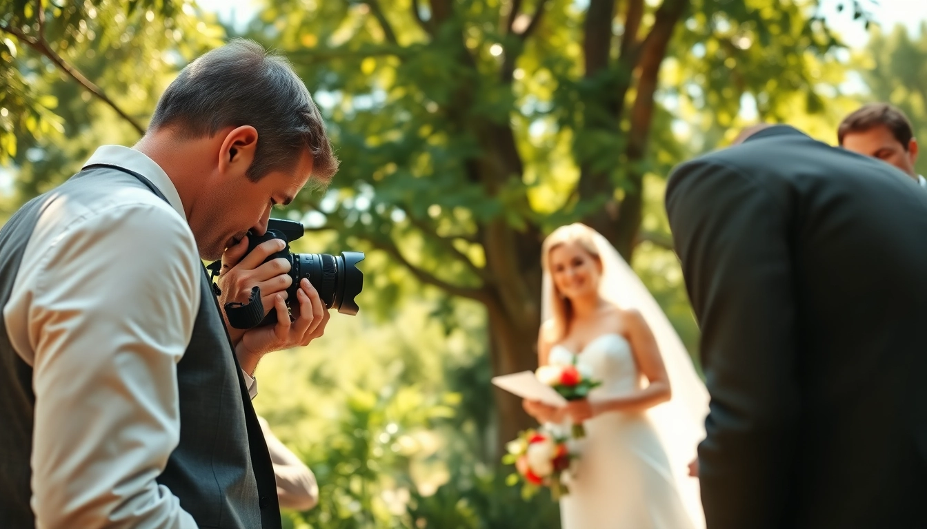 Hochzeitsfotograf München dokumentiert emotionale Momente während einer Trauung im Freien.
