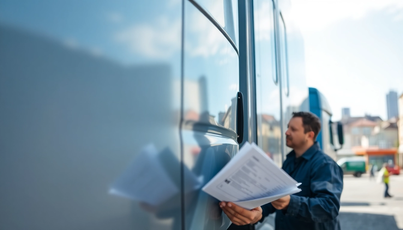 Lkw Gutachter Augsburg inspiziert einen großen Nutzfahrzeug in Augsburg mit professionellem Equipment.