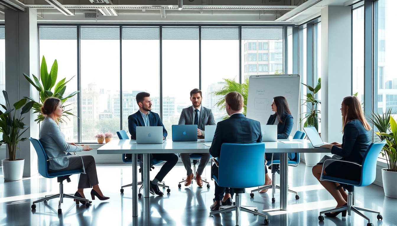 Professionelle Headhunter Agentur im modernen Büro bei der Zusammenarbeit.