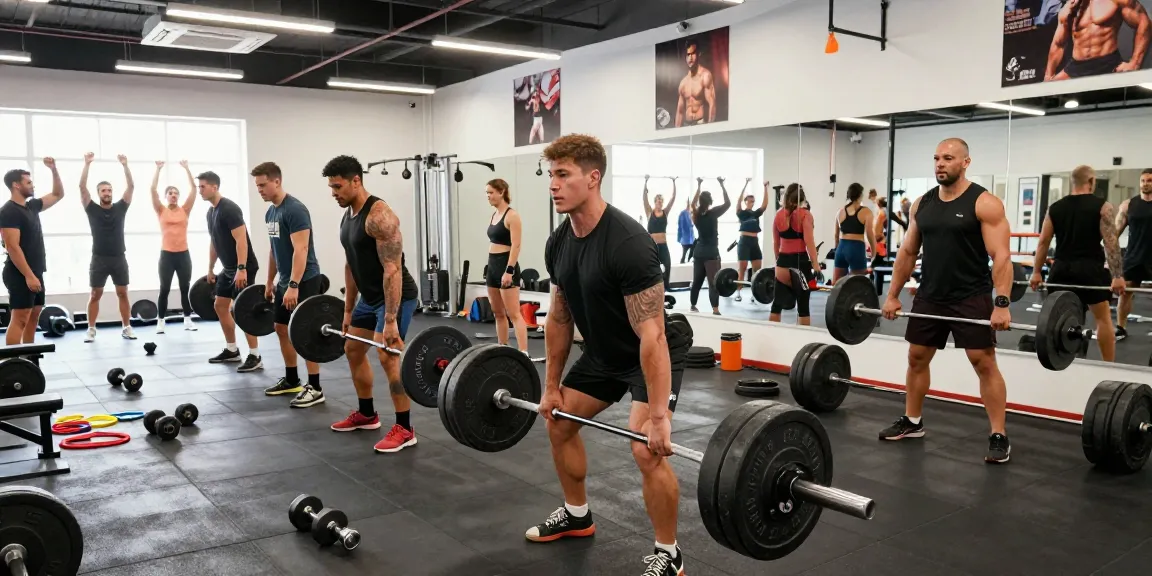 Kraftsportler, die intensiv im Steroidshop-Fitnessstudio trainieren, und ihre Stärke und Hingabe in einer motivierenden Atmosphäre zeigen.