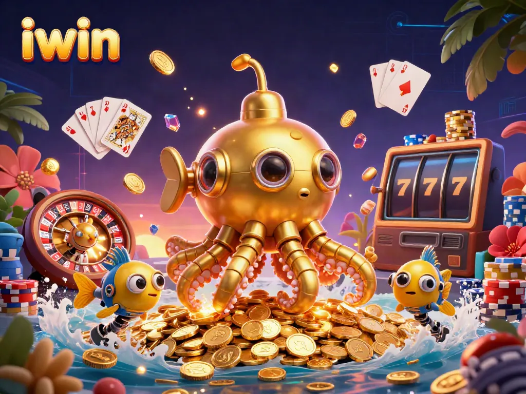 iwin immerses players in a vibrant 3D casino world filled with gold coins, games, and excitement.