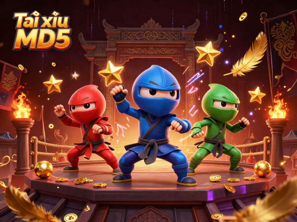 Tài xỉu MD5 ninja chameleons engage in dynamic martial arts on a casino rooftop.