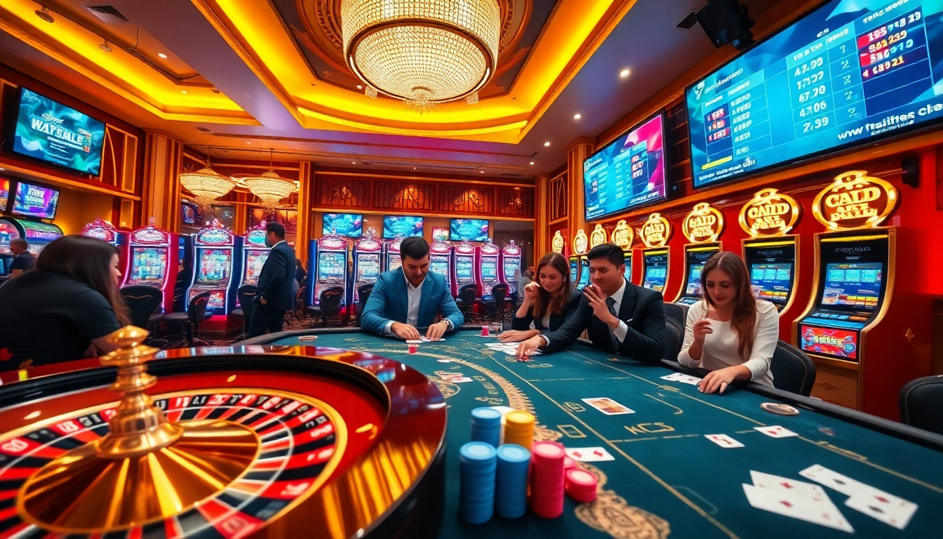 Experience exciting gaming at KJC with vibrant roulette and poker action.