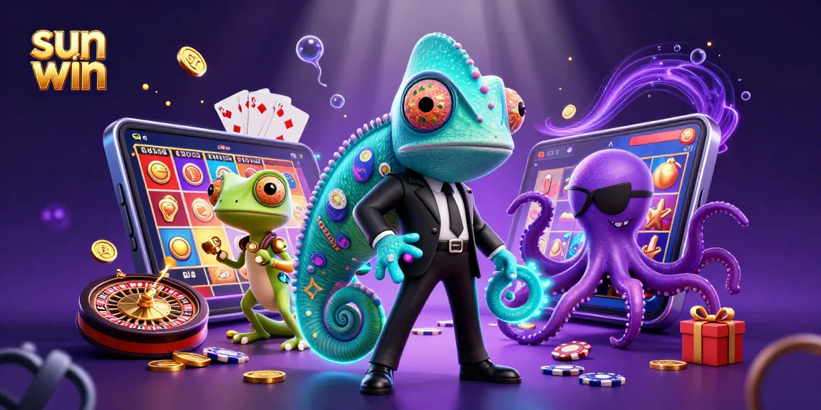 Experience thrills with sun win slots and casino games featuring colorful characters.
