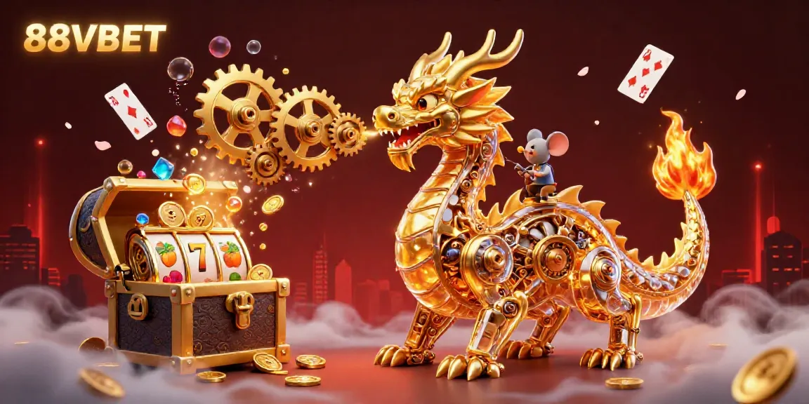 Engage with stunning gameplay at 88VBET, featuring dynamic golden dragon and colorful casino elements.