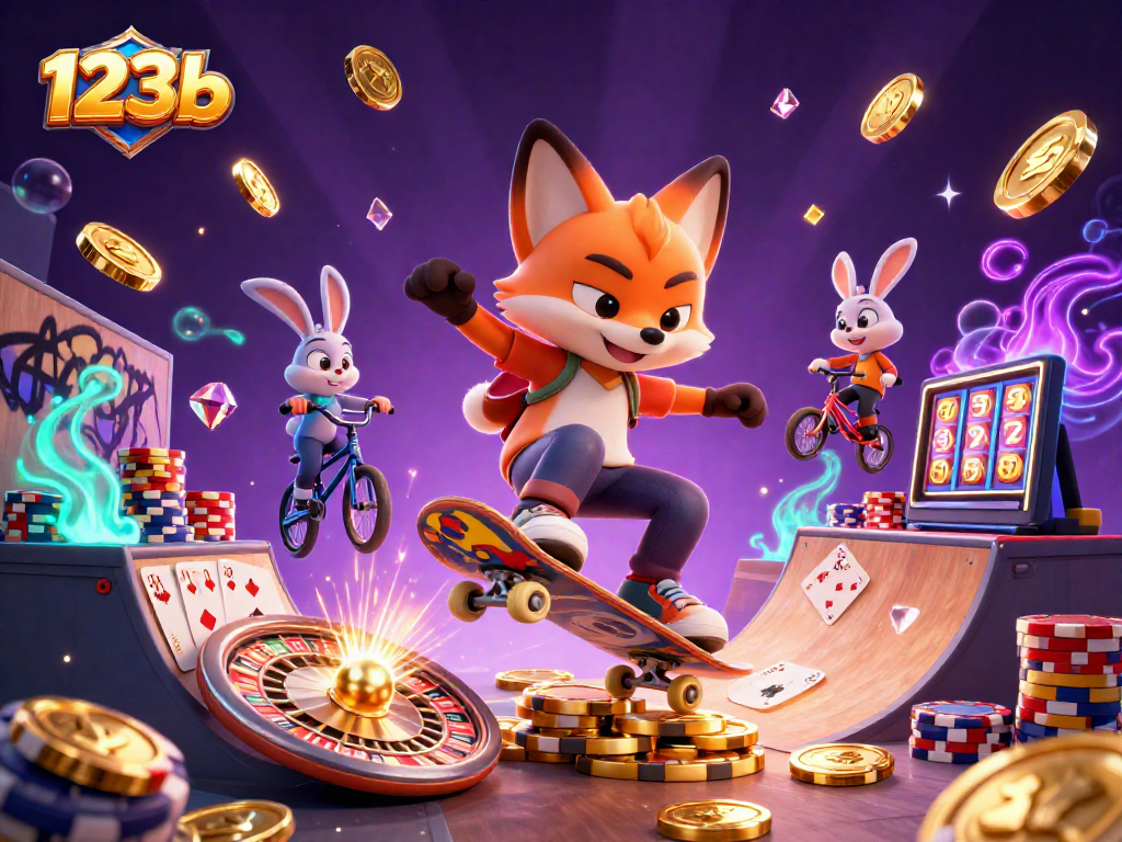 Experience thrilling wins and stakes with vibrant 123b casino-themed characters in action.