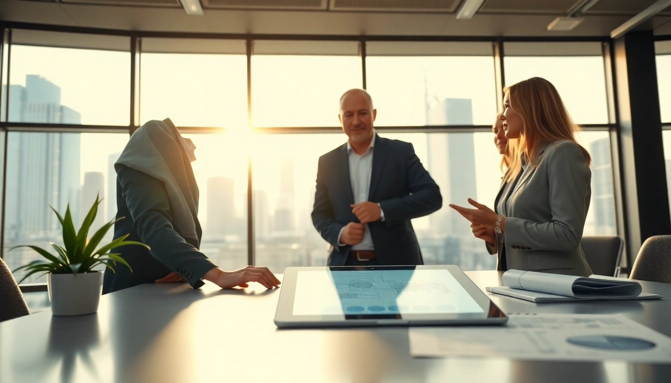 Headhunter Ingenieure beraten erfolgreich in einem modernen Büro mit technischen Designs.