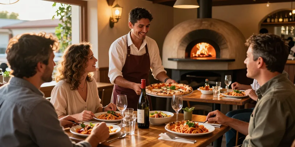 Enjoying pg soft pizza and pasta at Pizzeria Madera's cozy dining scene.