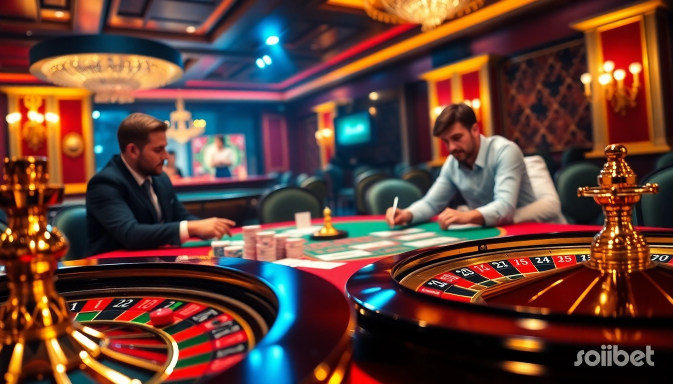 Exciting players at the เว็บ soibet poker table with vibrant chips and thrilling gameplay.
