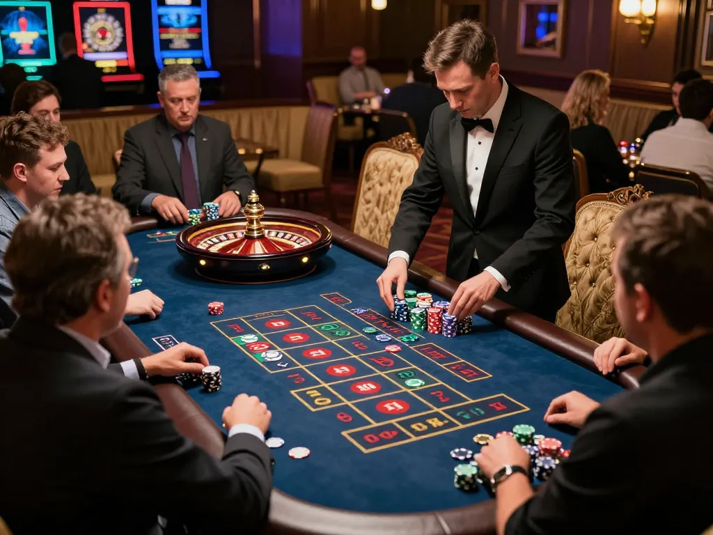 Players engaging in strategy at 11win live dealer roulette table, capturing excitement in high-stakes gaming.