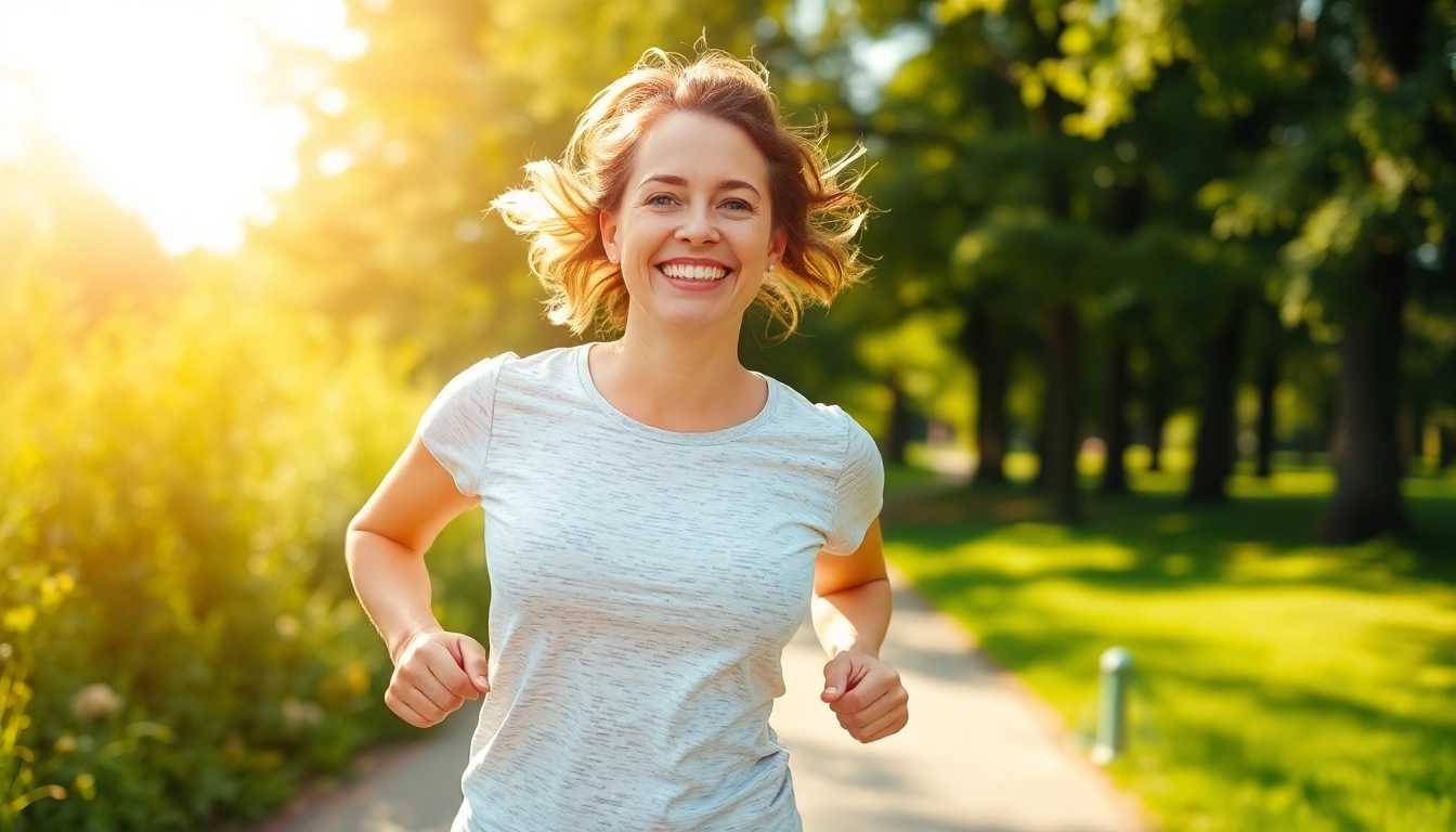 Person joggt im Park und zeigt aktive Gewichtsverlust-Motivationen