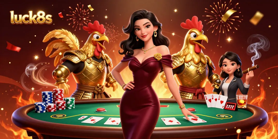 Engage with luck8s for thrilling poker action, featuring glamorous visuals and festive energy.