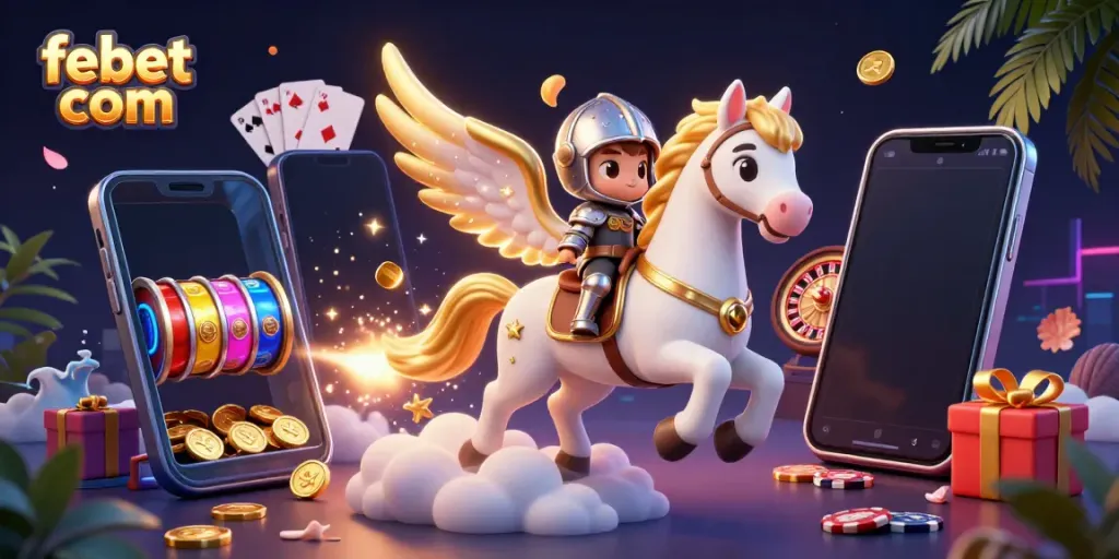 Experience thrilling gameplay at febet com with our vibrant 3D illustration showcasing casino excitement.