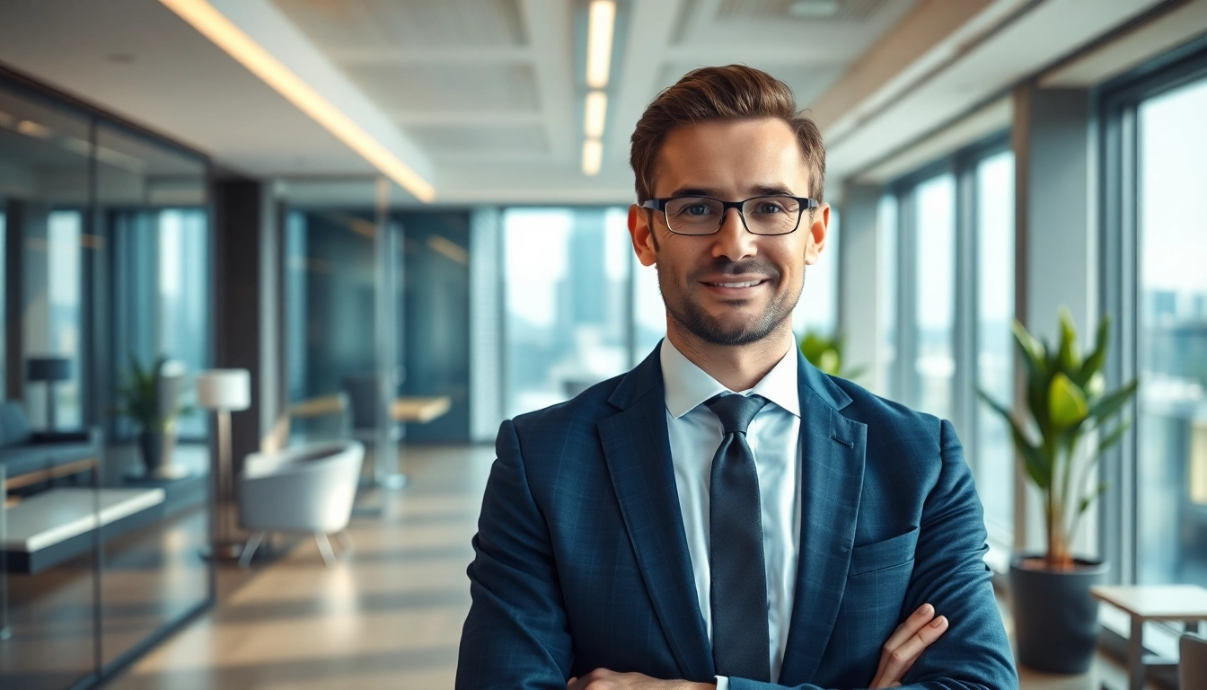Immobilienmakler Frankfurt Riedberg berät Kunden in stilvollem Büro über Immobilienoptionen.