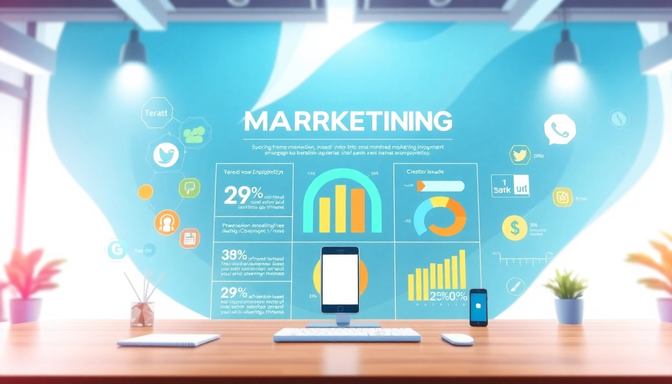 Werbung Trends als Infografik mit Statistiken und kreativen Elementen über aktuelle Marketingstrategien